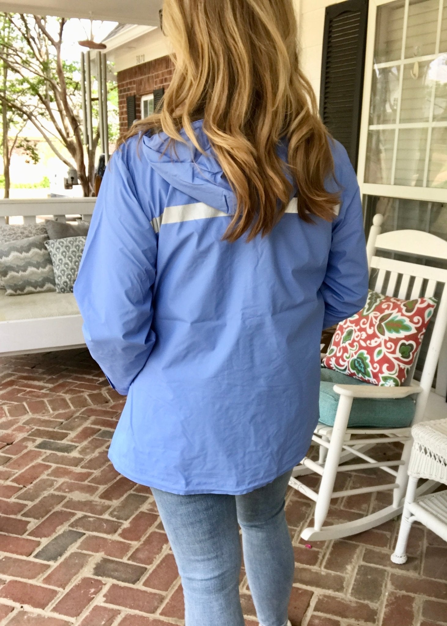 Periwinkle rain cheap jacket