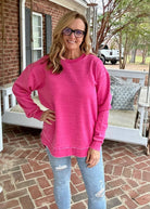 Royce Vintage Poncho Fleece - Raspberry - Royce Sweatshirt -Jimberly's Boutique-Olive Branch-Mississippi