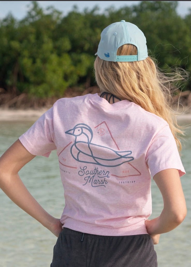 Southern Marsh Warning Duck Tee - Washed Camelia – Jimberly's Boutique