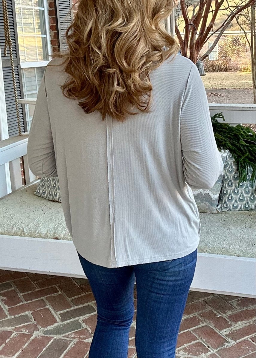 Take It Easy Top - Lt Grey - Casual Top -Jimberly's Boutique-Olive Branch-Mississippi