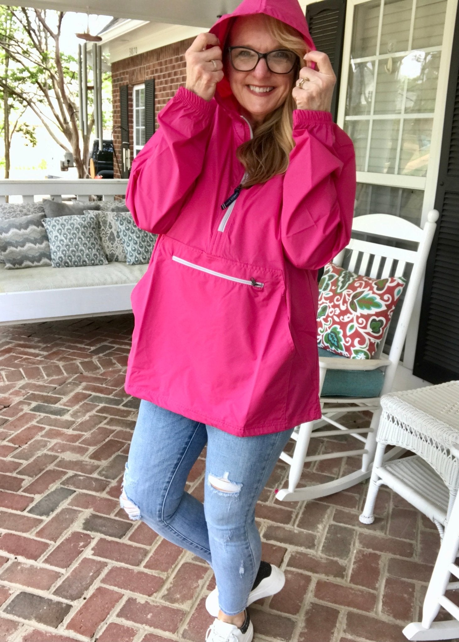 Women's pullover cheap rain jacket