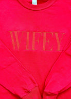 Wifey Embroidered Long Sleeve - Red - Embroidered Sweatshirt -Jimberly's Boutique-Olive Branch-Mississippi