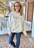 Wifey Embroidered Sweatshirt - Embroidered Sweatshirt -Jimberly's Boutique-Olive Branch-Mississippi